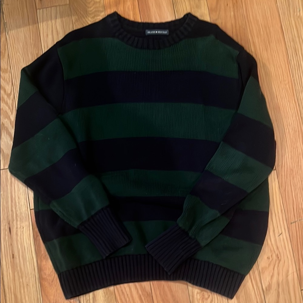Brandy Melville - Black and Green Striped Sweater